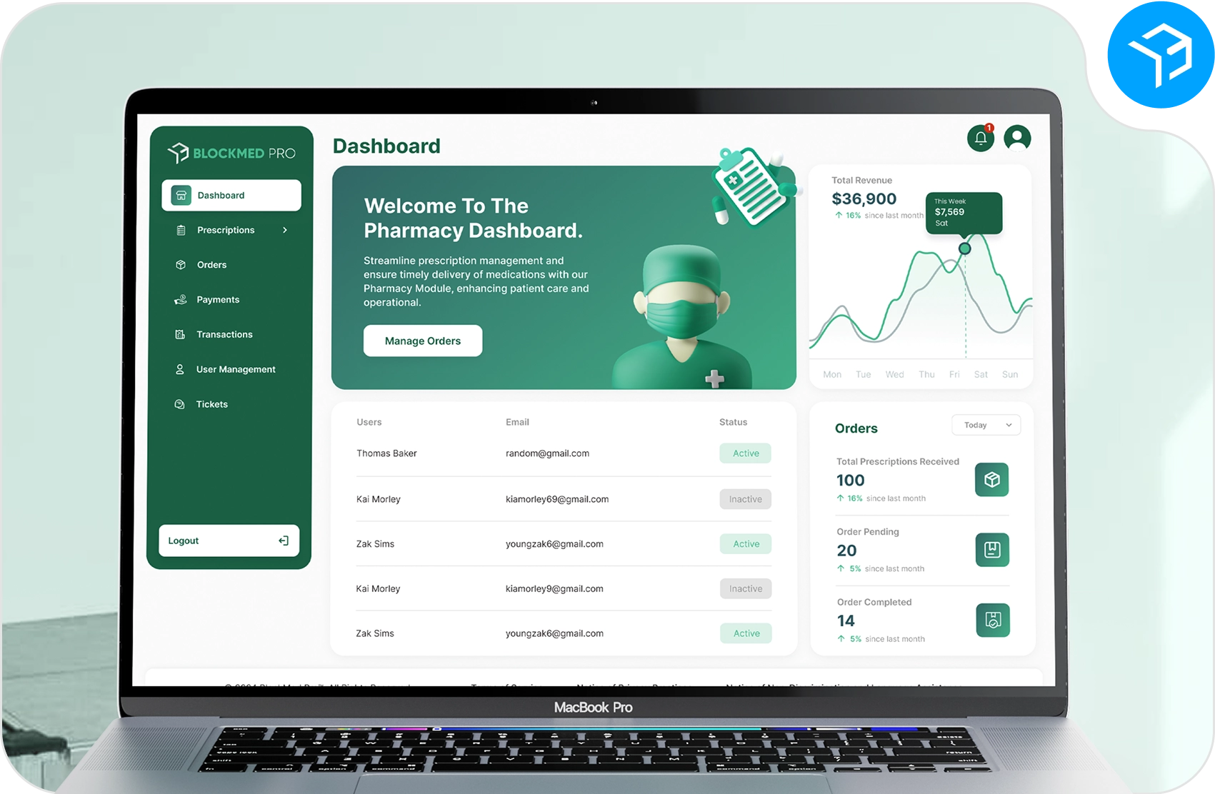 OTRmeds pharmacy PMR interface concept